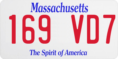 MA license plate 169VD7