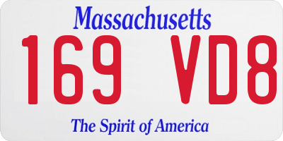 MA license plate 169VD8