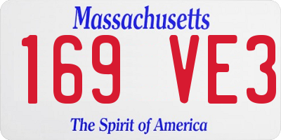 MA license plate 169VE3