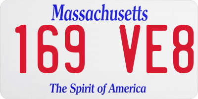 MA license plate 169VE8