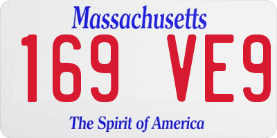 MA license plate 169VE9