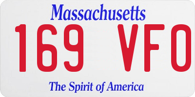 MA license plate 169VF0