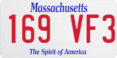 MA license plate 169VF3