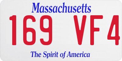 MA license plate 169VF4