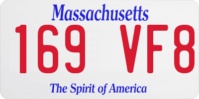 MA license plate 169VF8