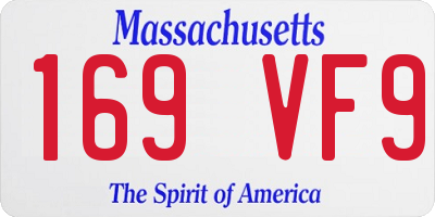 MA license plate 169VF9
