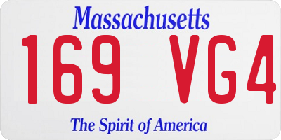 MA license plate 169VG4
