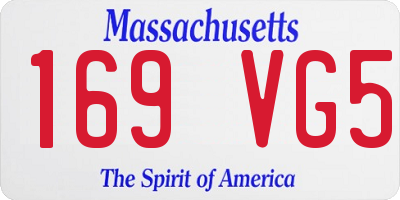 MA license plate 169VG5