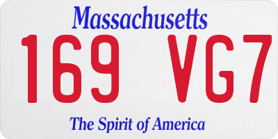 MA license plate 169VG7
