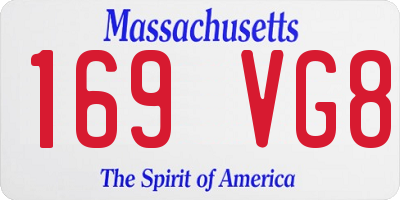MA license plate 169VG8