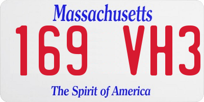 MA license plate 169VH3
