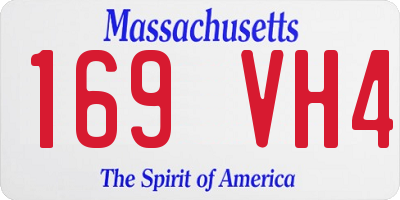 MA license plate 169VH4