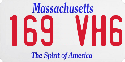 MA license plate 169VH6
