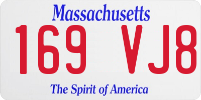 MA license plate 169VJ8