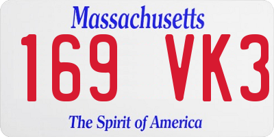 MA license plate 169VK3