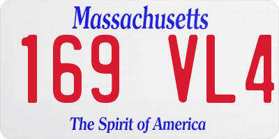 MA license plate 169VL4