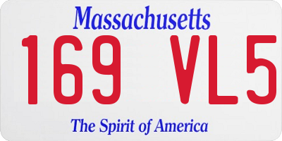 MA license plate 169VL5