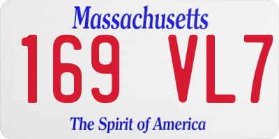 MA license plate 169VL7