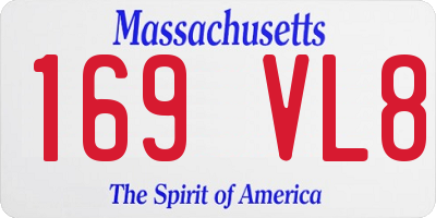 MA license plate 169VL8