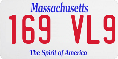 MA license plate 169VL9