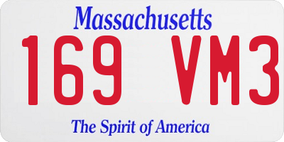 MA license plate 169VM3