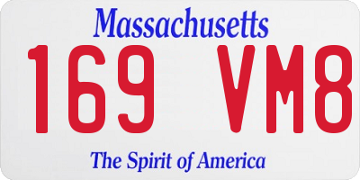 MA license plate 169VM8