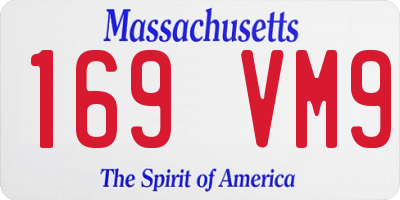 MA license plate 169VM9