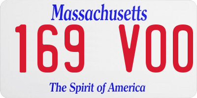 MA license plate 169VO0