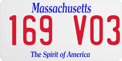 MA license plate 169VO3