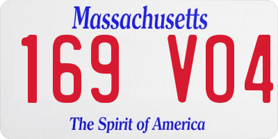MA license plate 169VO4