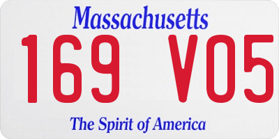 MA license plate 169VO5