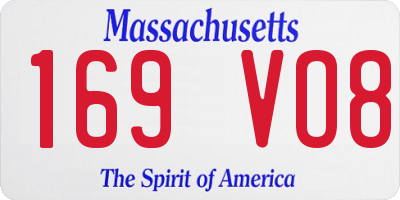 MA license plate 169VO8