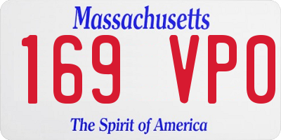 MA license plate 169VP0
