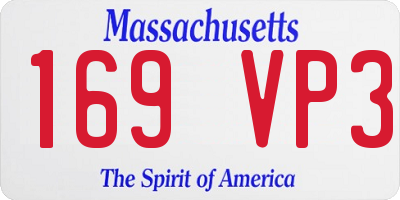 MA license plate 169VP3