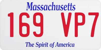 MA license plate 169VP7