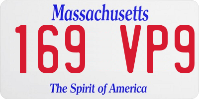 MA license plate 169VP9