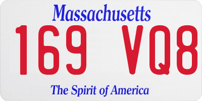 MA license plate 169VQ8