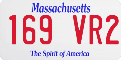 MA license plate 169VR2