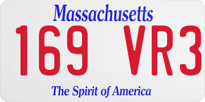 MA license plate 169VR3