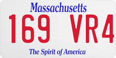 MA license plate 169VR4