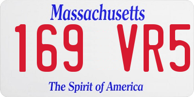 MA license plate 169VR5