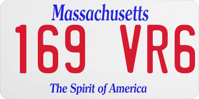 MA license plate 169VR6