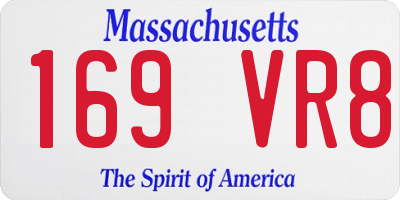 MA license plate 169VR8