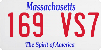 MA license plate 169VS7