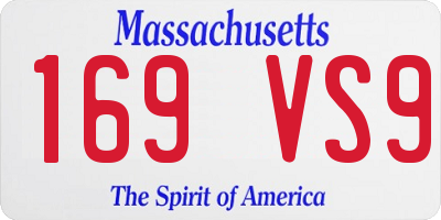 MA license plate 169VS9
