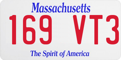 MA license plate 169VT3