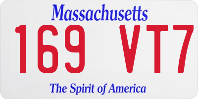 MA license plate 169VT7
