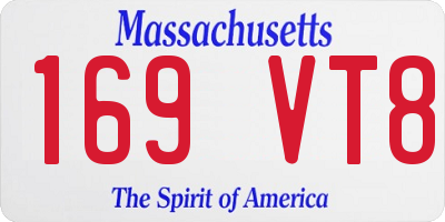 MA license plate 169VT8