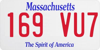 MA license plate 169VU7