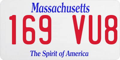MA license plate 169VU8